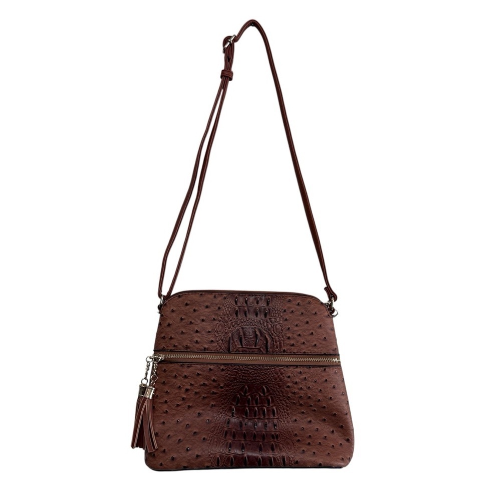 Croc Embossed Textured Crossbody Purse
